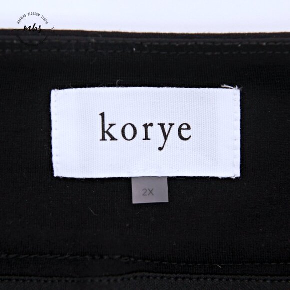 NWOT Korye Casual High Waist Hidden Pockets Wide Ankle Pants Black Women 2X - Picture 6 of 7